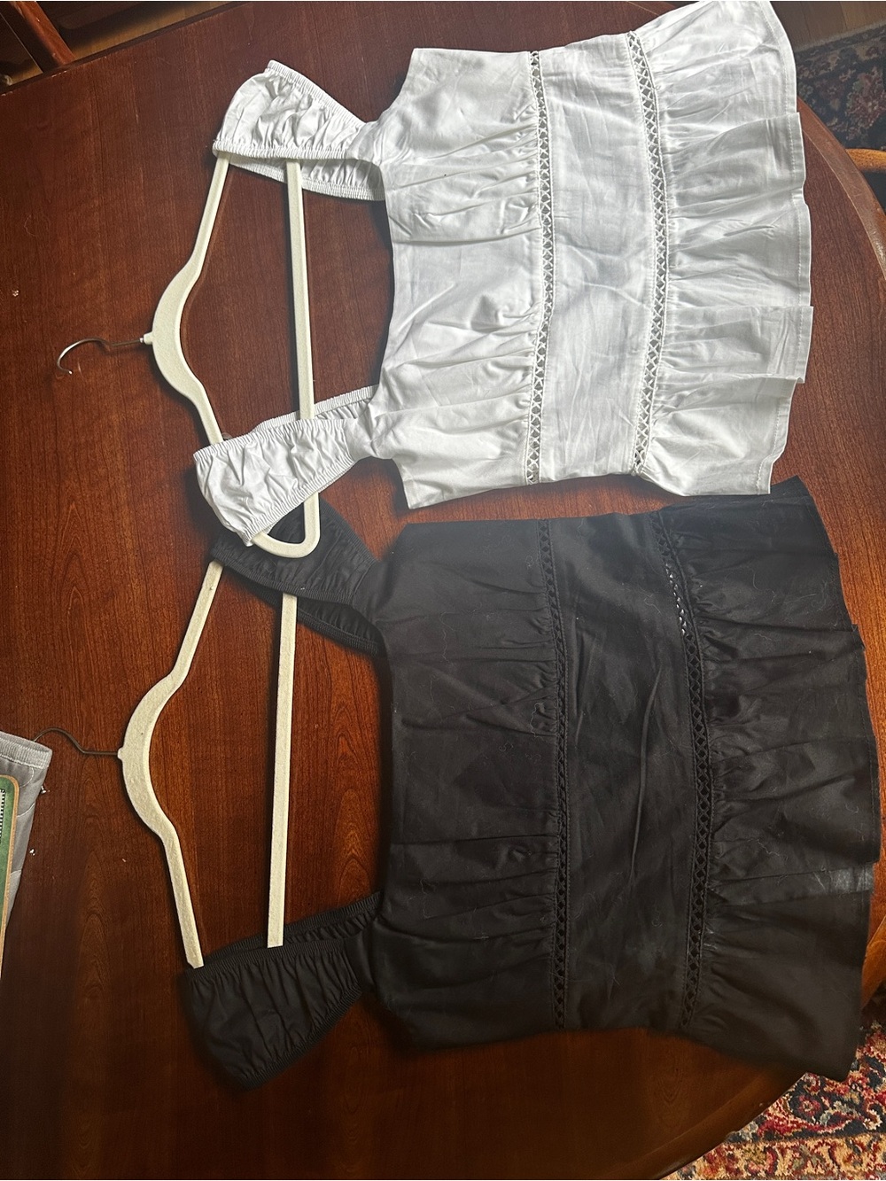 wild fable White and Black Cropped Eyelet Tank Tops